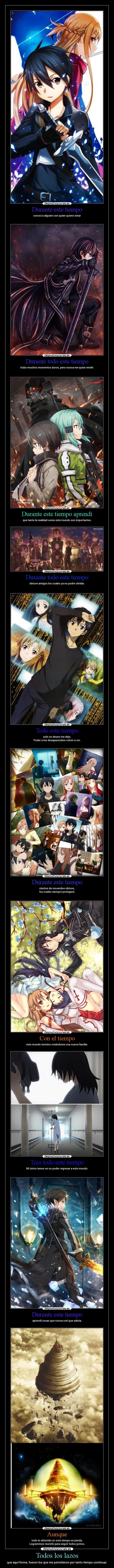carteles anime amistad amigos tiempo cartel swordartonline sao danieldats desmotivaciones
