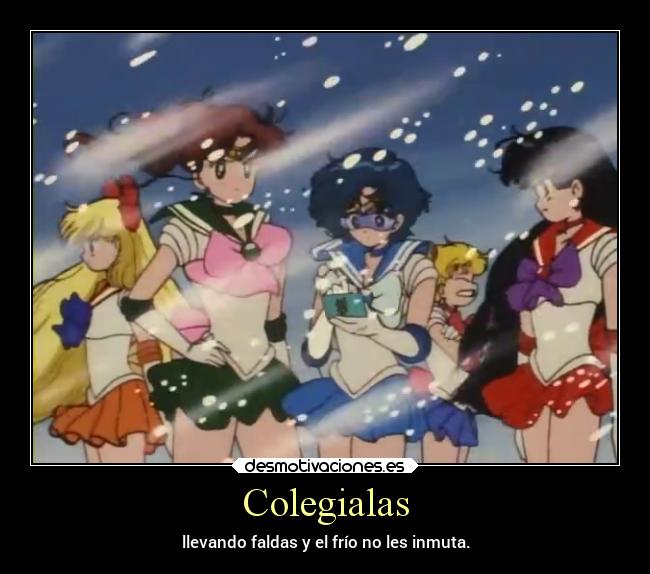 Colegialas - llevando faldas y el frío no les inmuta.