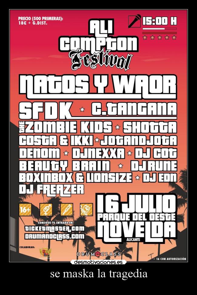 se maska la tragedia -