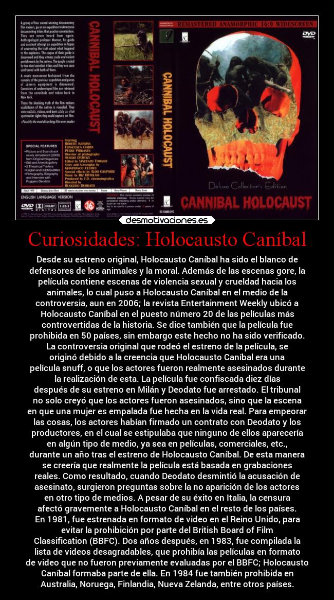 Curiosidades: Holocausto Caníbal -