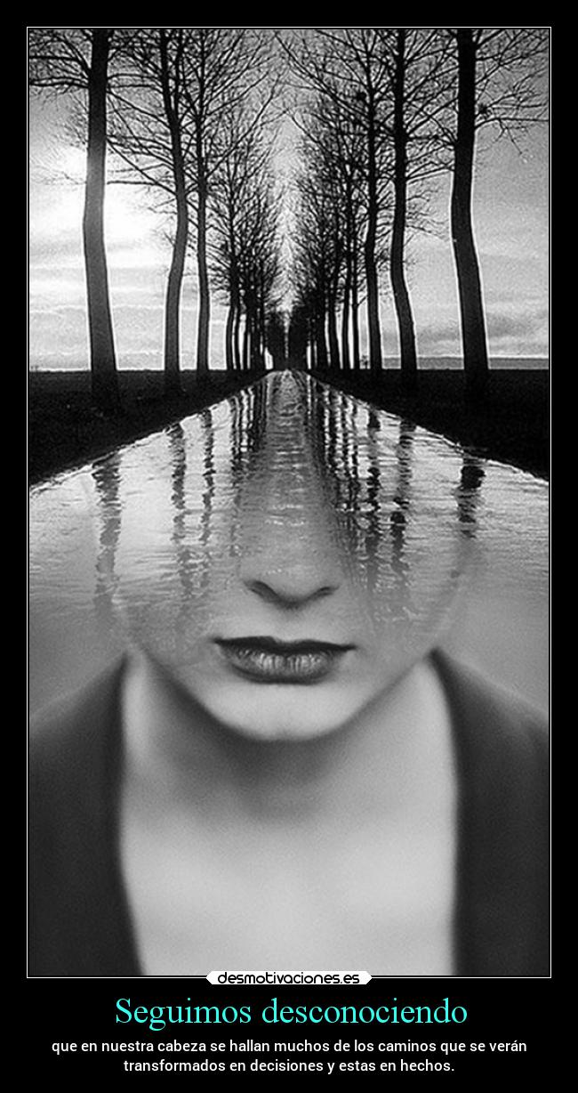 Seguimos desconociendo - que en nuestra cabeza se hallan muchos de los caminos que se verán
transformados en decisiones y estas en hechos.