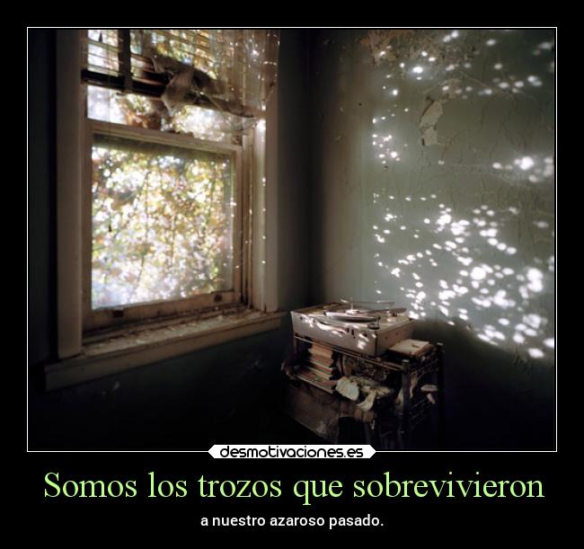 Somos los trozos que sobrevivieron - a nuestro azaroso pasado.