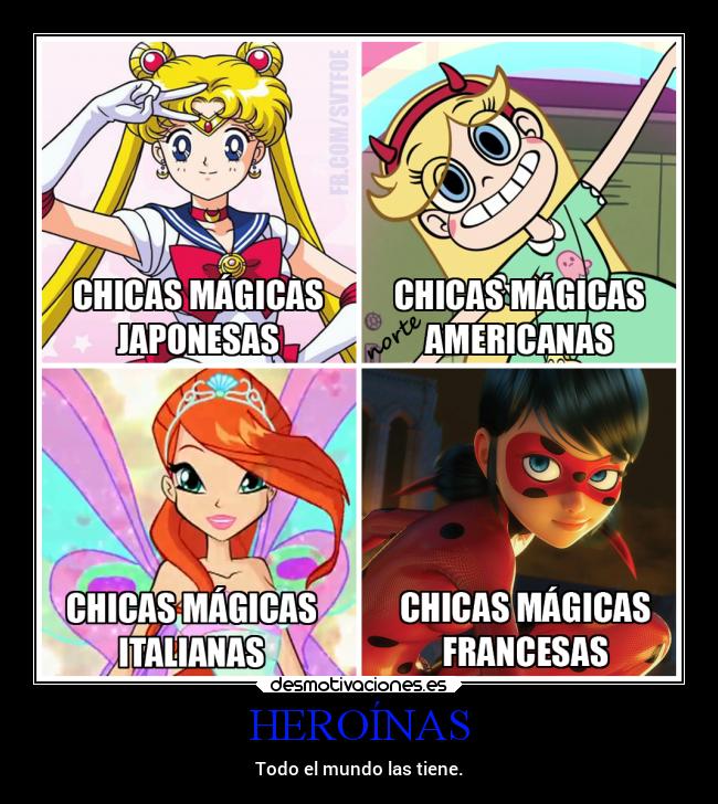 carteles motivaciones sailormoon starvslasfuerzasdelmal winx ladybug desmotivaciones