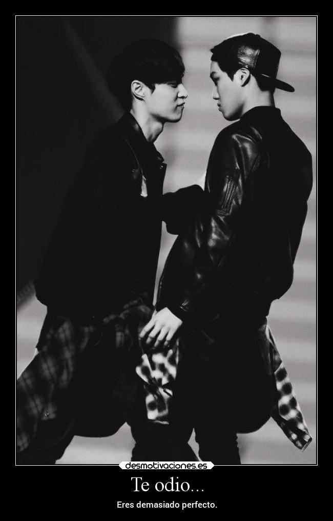 Te odio... - Eres demasiado perfecto.