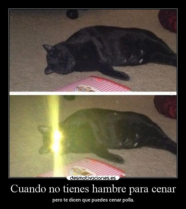 Cuando no tienes hambre para cenar - pero te dicen que puedes cenar polla.