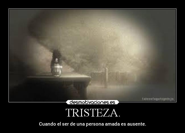 TRISTEZA. - Cuando el ser de una persona amada es ausente.