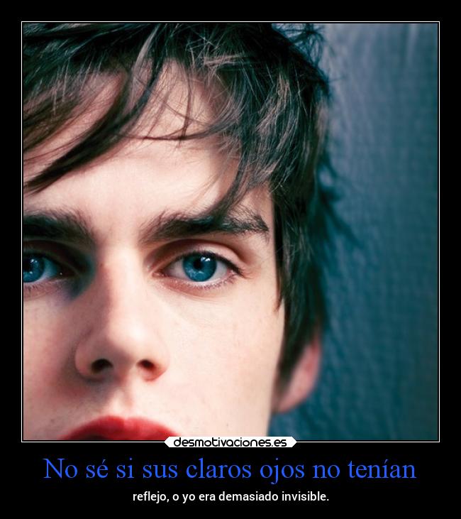 No sé si sus claros ojos no tenían - reflejo, o yo era demasiado invisible.