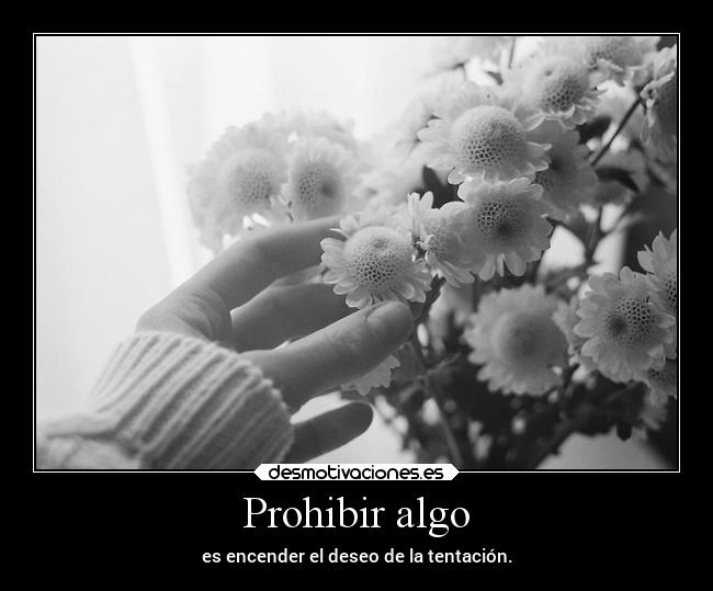 Prohibir algo - es encender el deseo de la tentación.