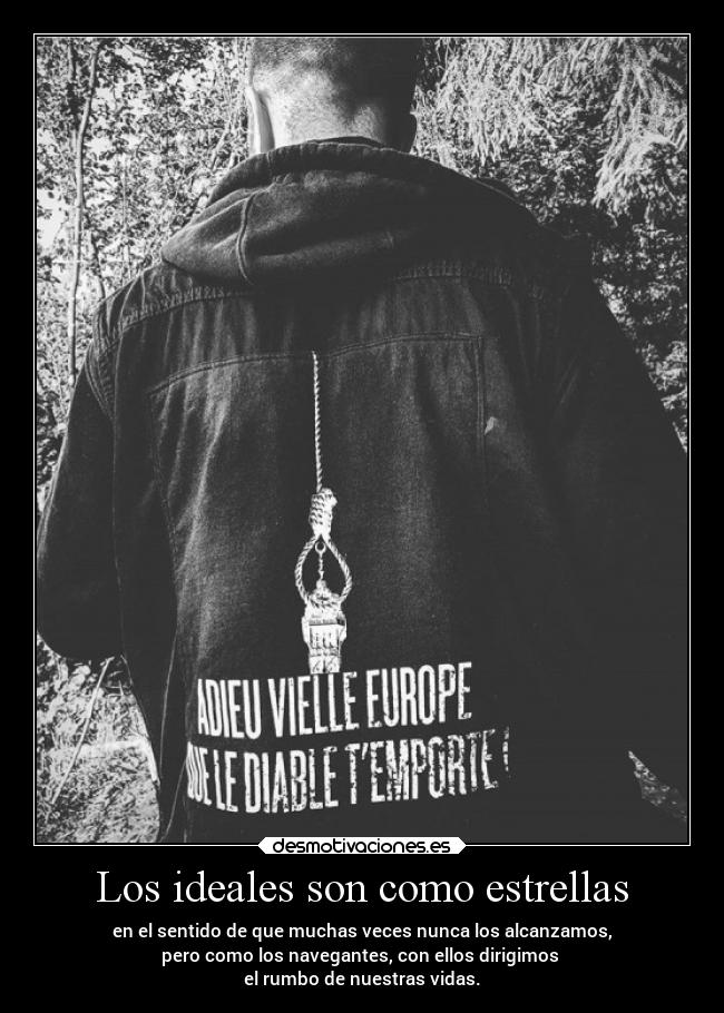 Los ideales son como estrellas - en el sentido de que muchas veces nunca los alcanzamos,
pero como los navegantes, con ellos dirigimos
el rumbo de nuestras vidas.