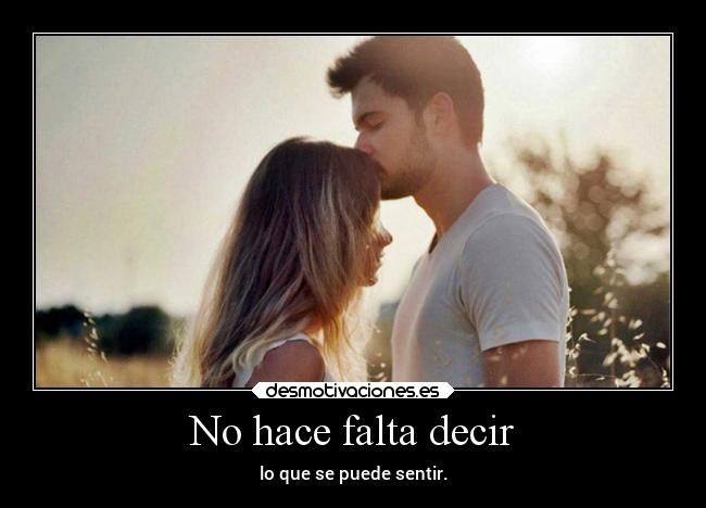 No hace falta decir - lo que se puede sentir.