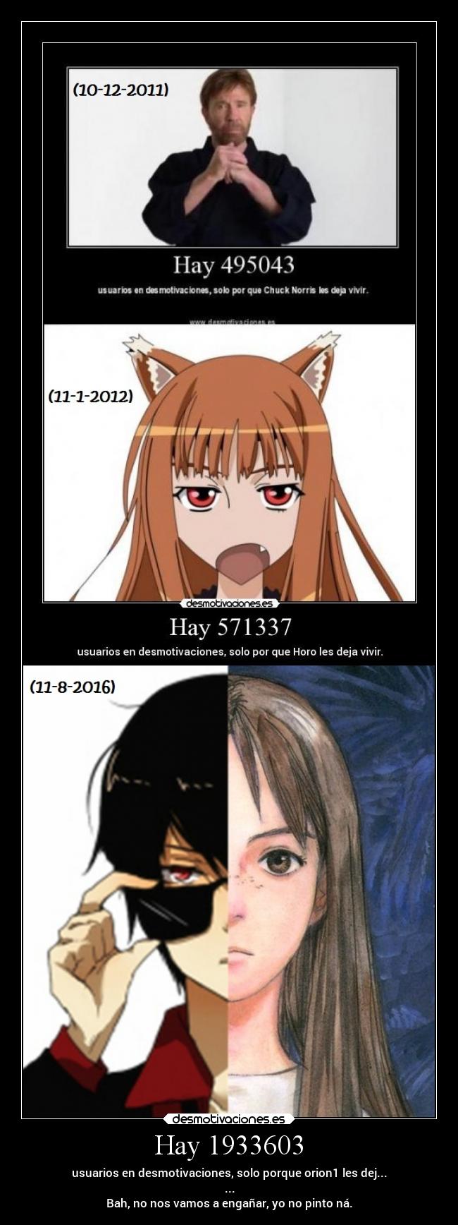 carteles anime humor chucknorris chuck norris raptorhunters erosekai harukaze orion1 horo spiceandwolf desmo desmotivaciones