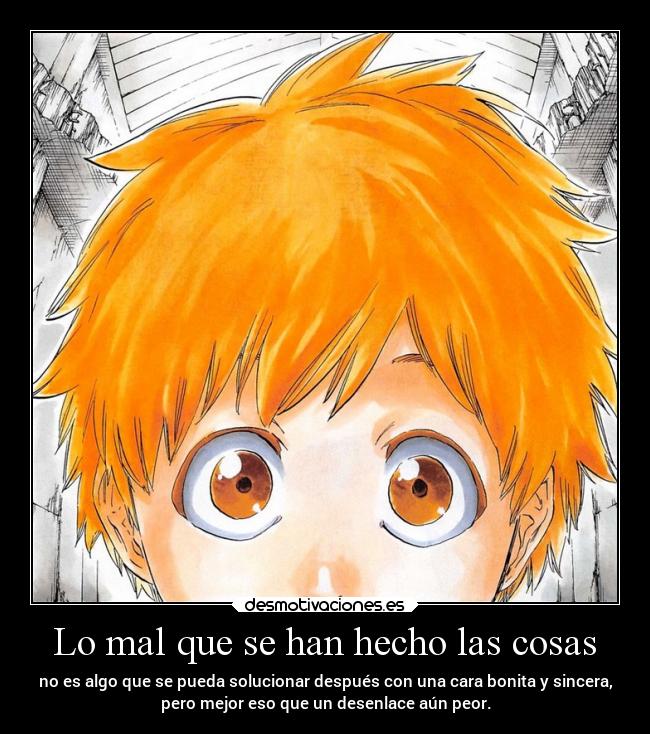 carteles anime vida mundo manga bleach raptorhunters harukaze final ichigokurosaki kurosaki ichigo shinigami desmotivaciones