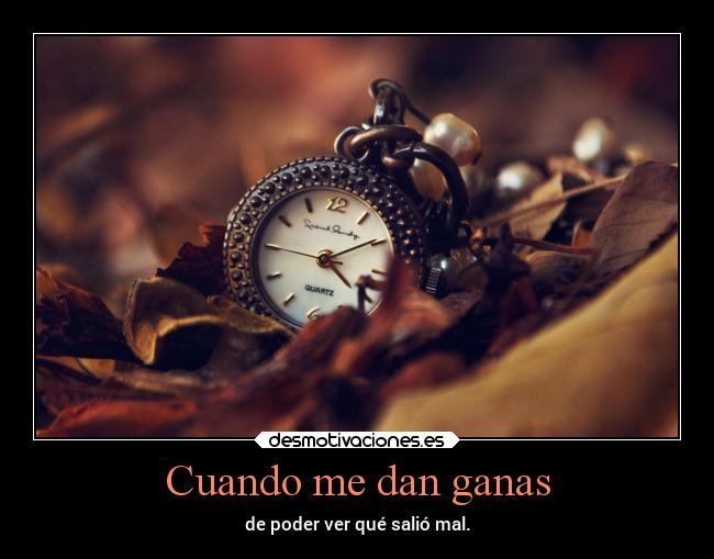 Cuando me dan ganas - de poder ver qué salió mal.