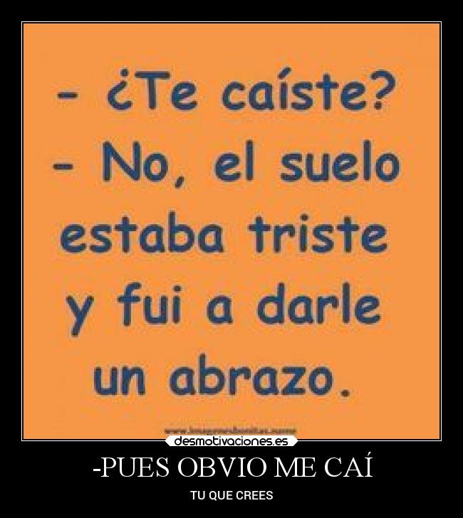 -PUES OBVIO ME CAÍ - TU QUE CREES
