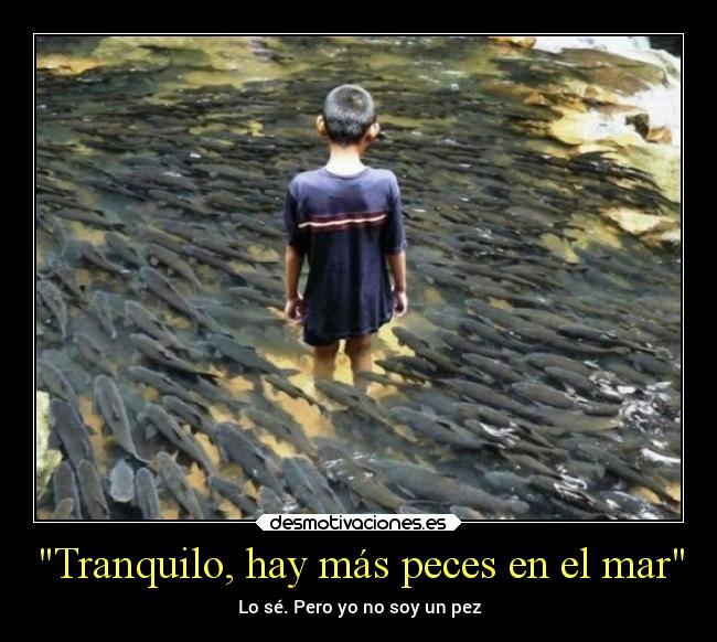 Tranquilo, hay más peces en el mar - Lo sé. Pero yo no soy un pez