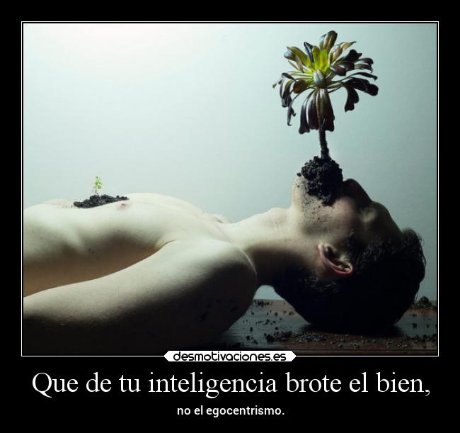 Que de tu inteligencia brote el bien, -