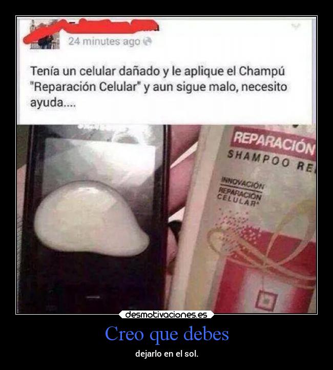 Creo que debes - dejarlo en el sol.