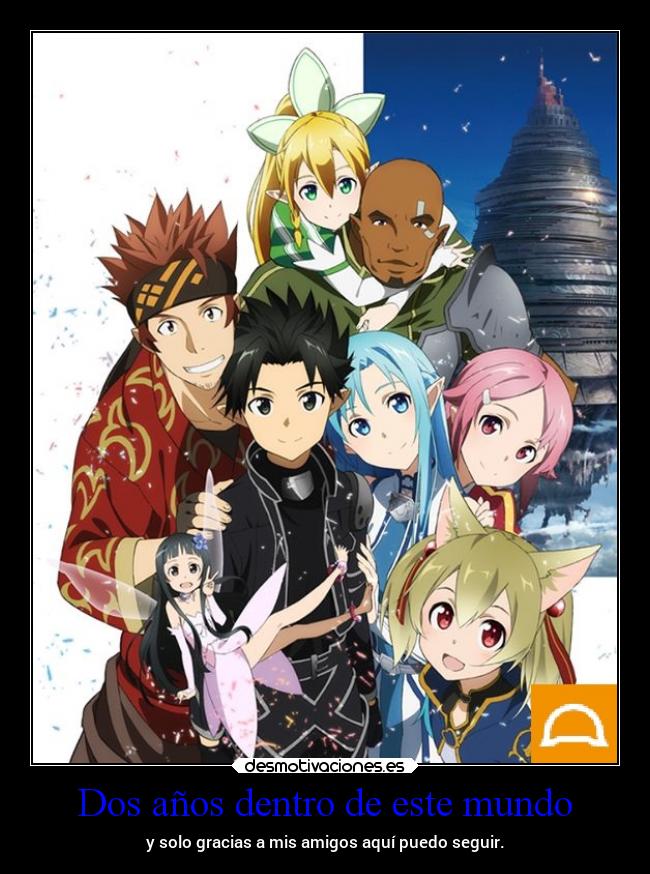 carteles mundo anime amistad amigos sao swordartonline kirito asuna yui silica lisbeth klein danieldats desmotivaciones