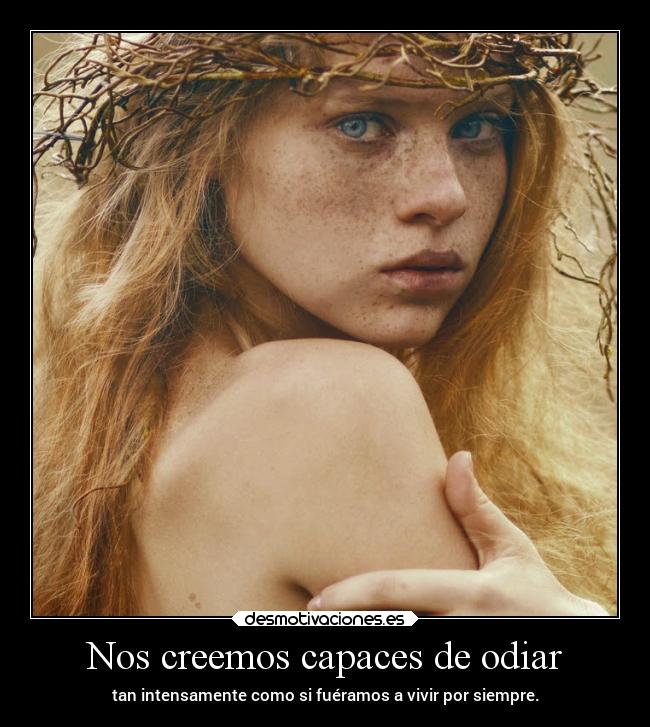 Nos creemos capaces de odiar -