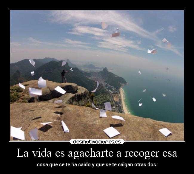 La vida es agacharte a recoger esa -