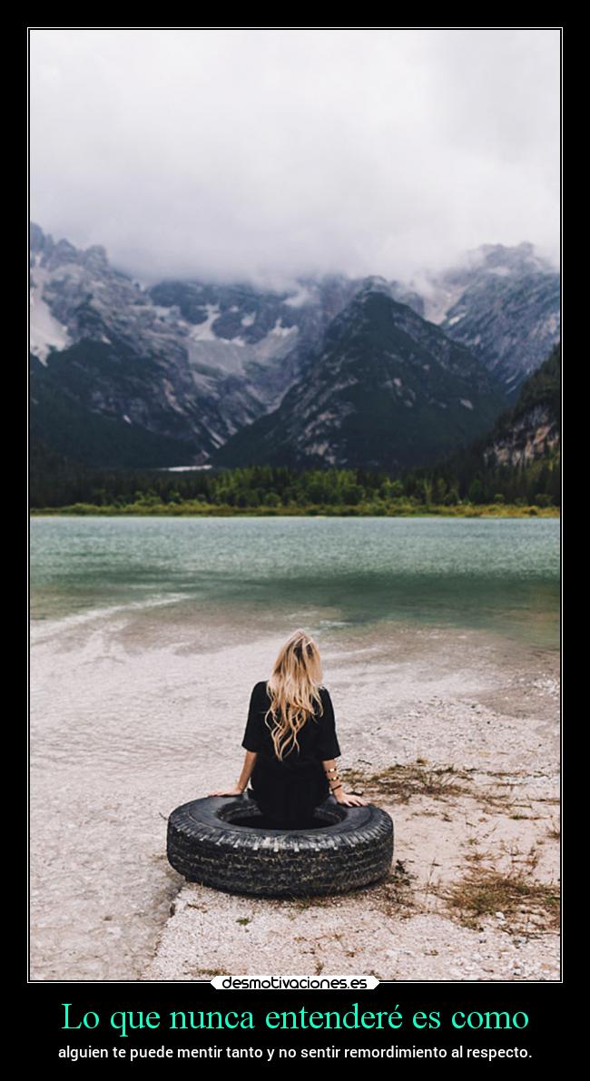 Lo que nunca entenderé es como -