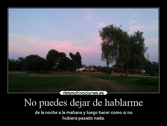 No puedes dejar de hablarme - 