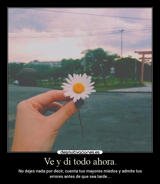 Ve y di todo ahora. - 