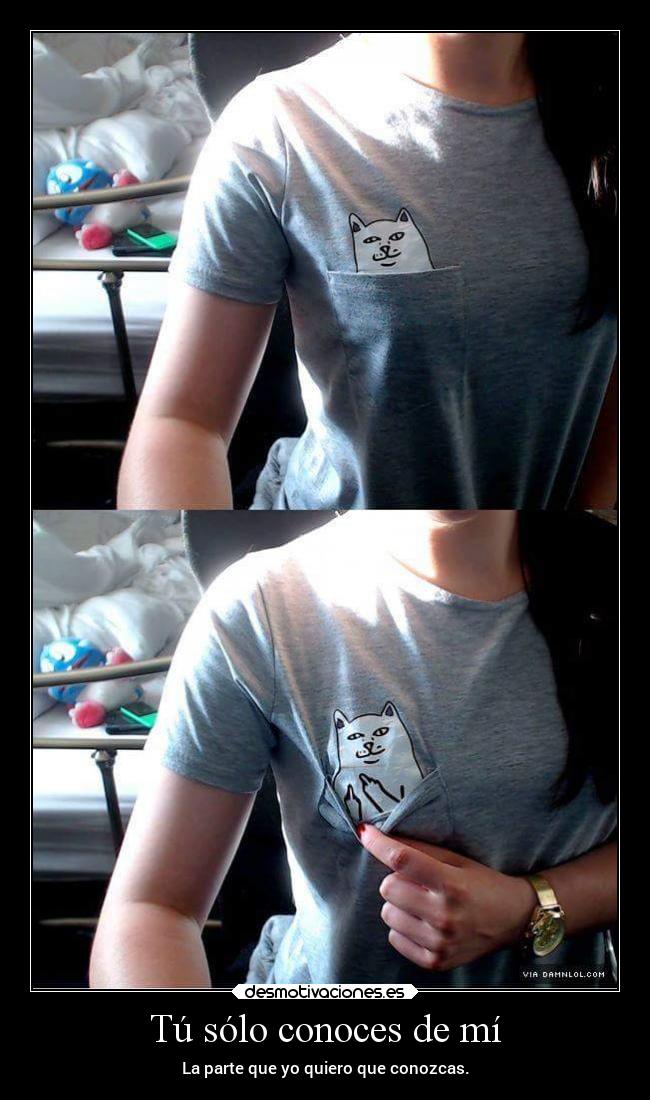 Tú sólo conoces de mí - La parte que yo quiero que conozcas.