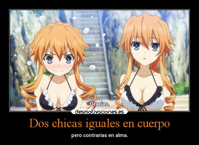 Dos chicas iguales en cuerpo -