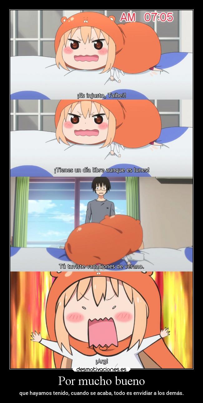 carteles anime risa cosasquepasan vacaciones raptorhunters harukaze erosekai umaruchan umaru himoutoumaruchan desmotivaciones