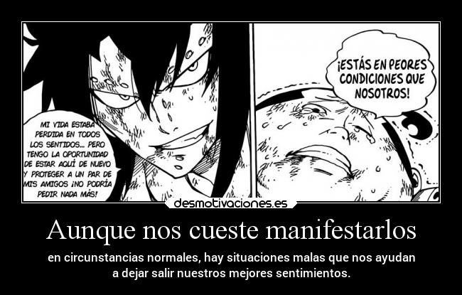 carteles anime vida amigos amistad raptorhunters harukaze erosekai fairytailfin fairytail gajeel droy jet desmotivaciones