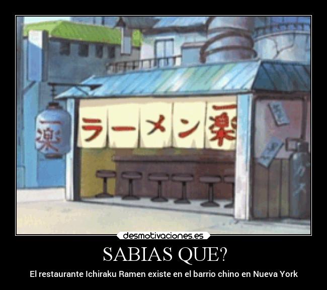 SABIAS QUE? - El restaurante Ichiraku Ramen existe en el barrio chino en Nueva York