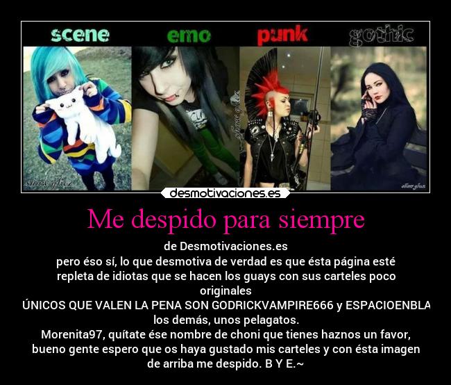 Me despido para siempre -