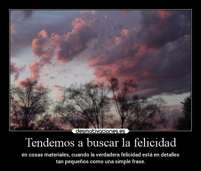 Tendemos a buscar la felicidad - 