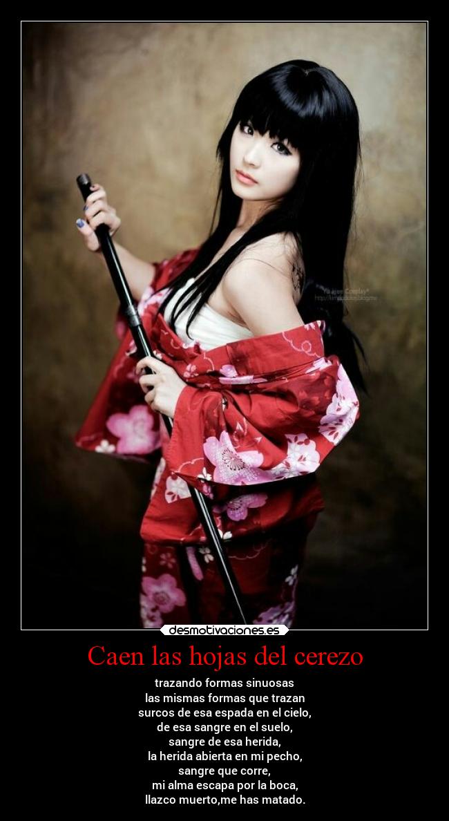 Caen las hojas del cerezo -