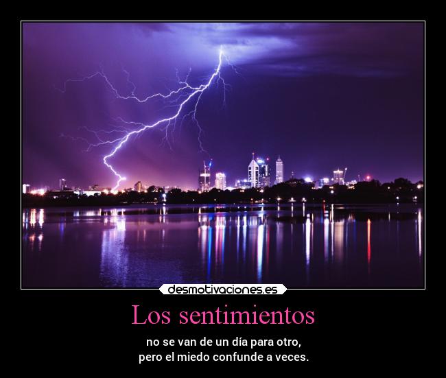 Los sentimientos - no se van de un día para otro,
pero el miedo confunde a veces.