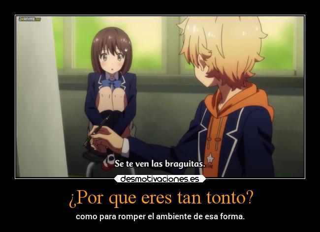 carteles tonto anime chiste konobijutsubuniwamondaigaaru danieldats desmotivaciones