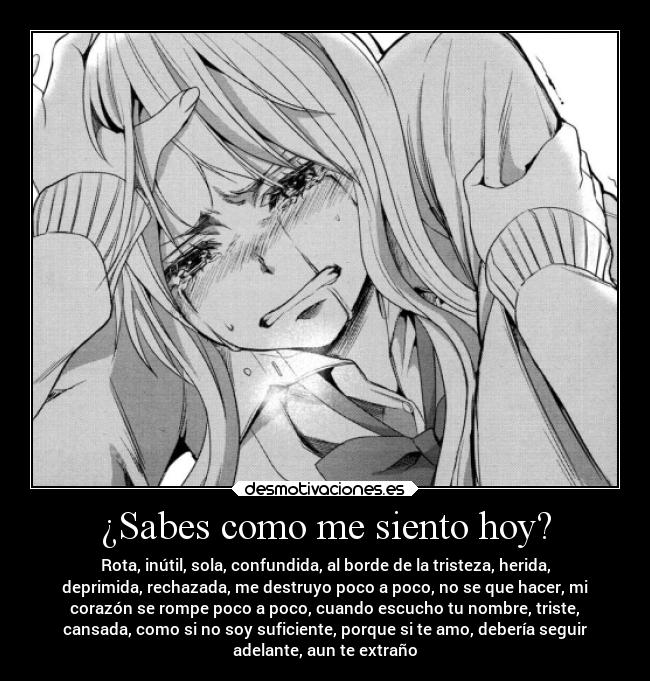 carteles tristeza anime amor dolor llorar citrus desmotivaciones