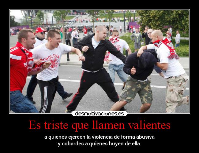 Es triste que llamen valientes -