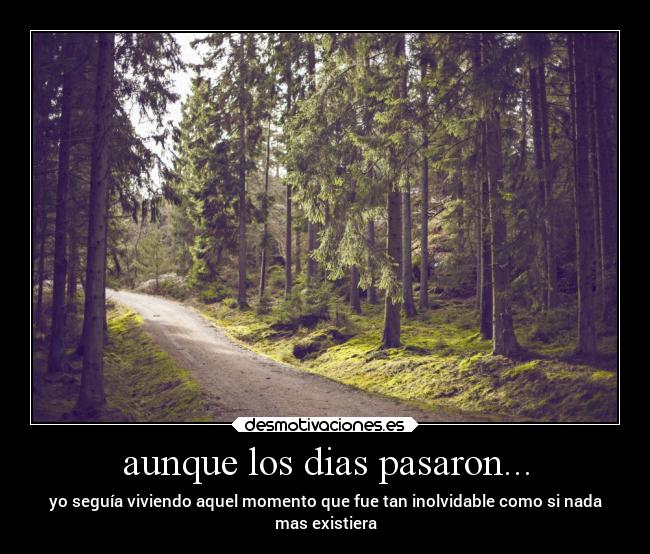 aunque los dias pasaron... - yo seguía viviendo aquel momento que fue tan inolvidable como si nada
mas existiera