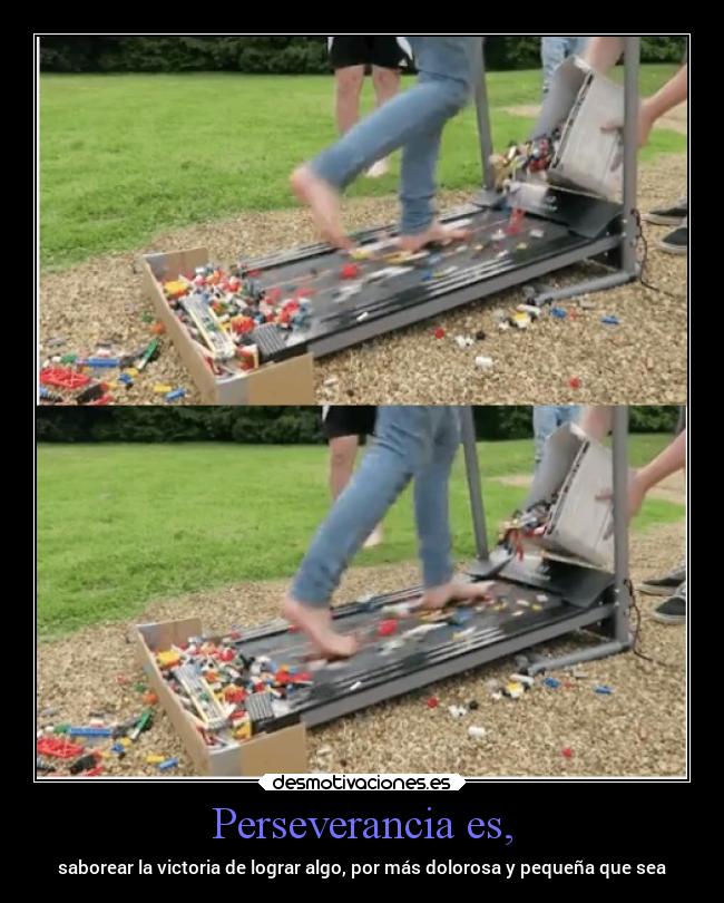 Perseverancia es, - saborear la victoria de lograr algo, por más dolorosa y pequeña que sea