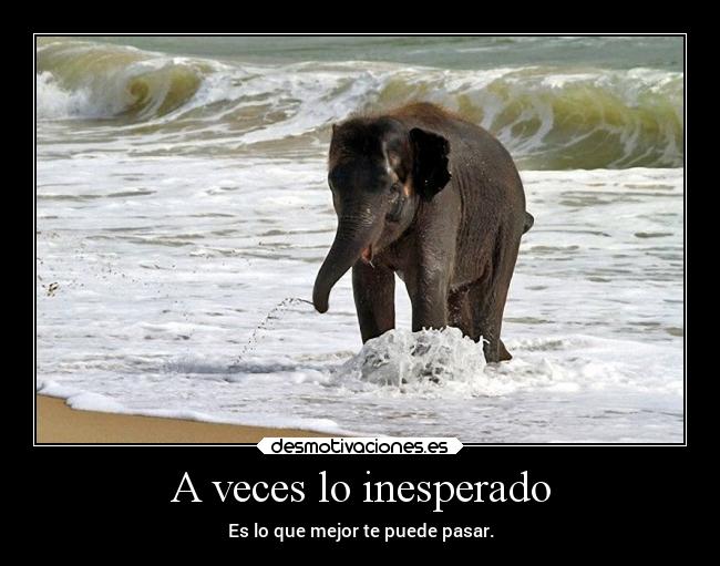 A veces lo inesperado - Es lo que mejor te puede pasar.