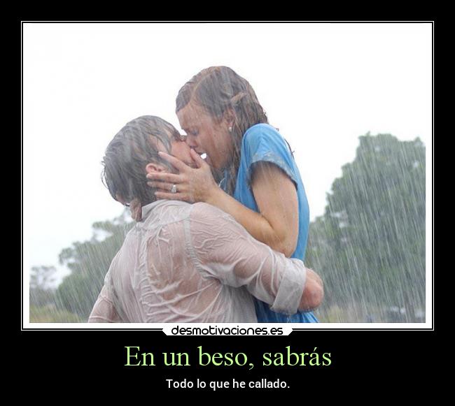 En un beso, sabrás -