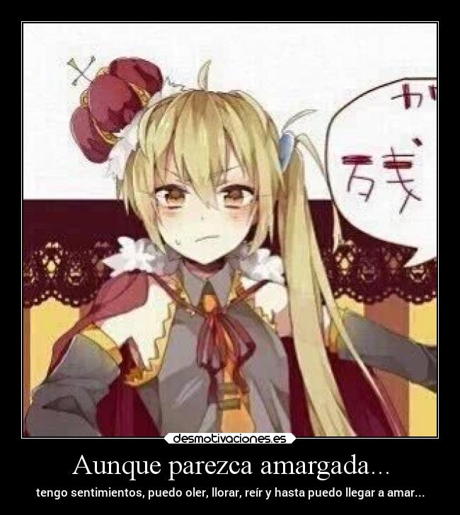 Aunque parezca amargada... - tengo sentimientos, puedo oler, llorar, reír y hasta puedo llegar a amar...