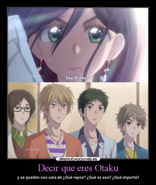 Decir que eres Otaku - y se queden con cara de ¿Qué rayos? ¿Qué es eso? ¿Qué importa?