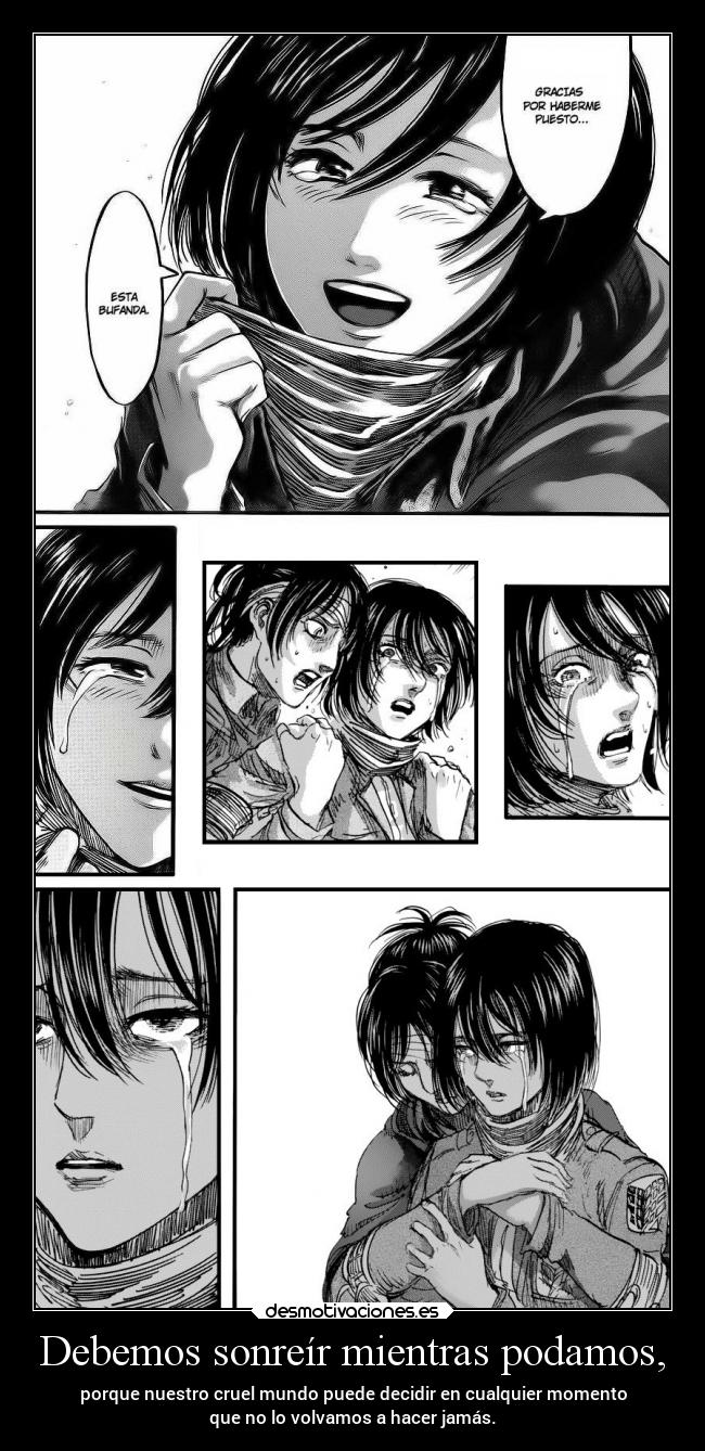 carteles anime vida mundo amor familia muerte dolor raptorhunters harukaze erosekai mikasa shingekinokyojin desmotivaciones