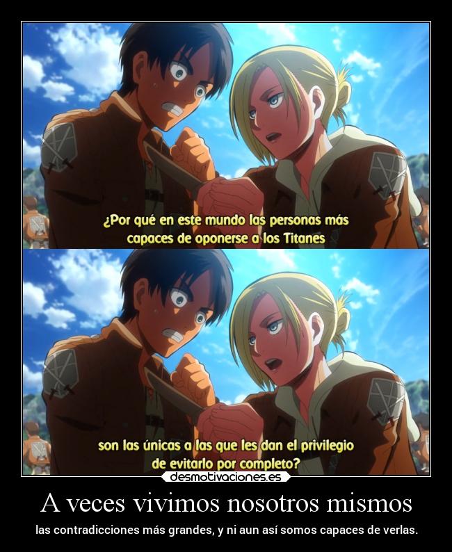 carteles anime vida mundo raptorhunters harukaze erosekai shingekinokyojin shingeki kyojin eren annie desmotivaciones