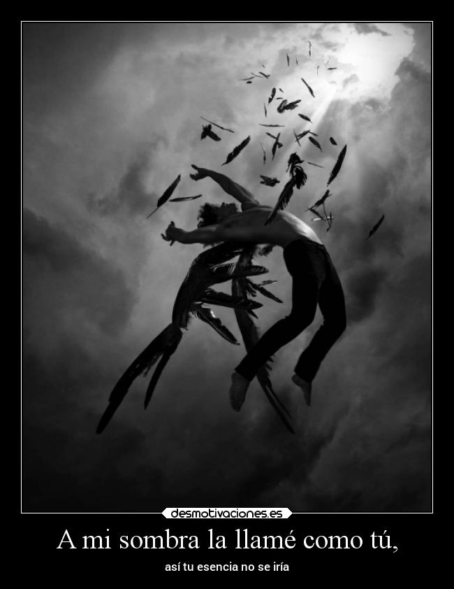 A mi sombra la llamé como tú, - así tu esencia no se iría