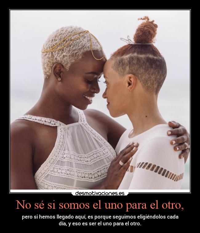 No sé si somos el uno para el otro, - 