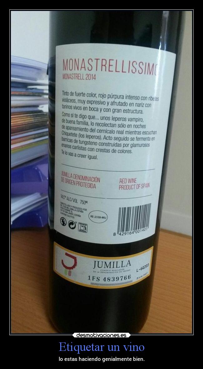 Etiquetar un vino -